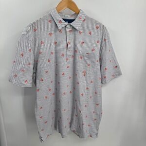 Johnnie-O Hangin Out Armada Polo Shirt Beach PinUp Float Print Golf Mens XL